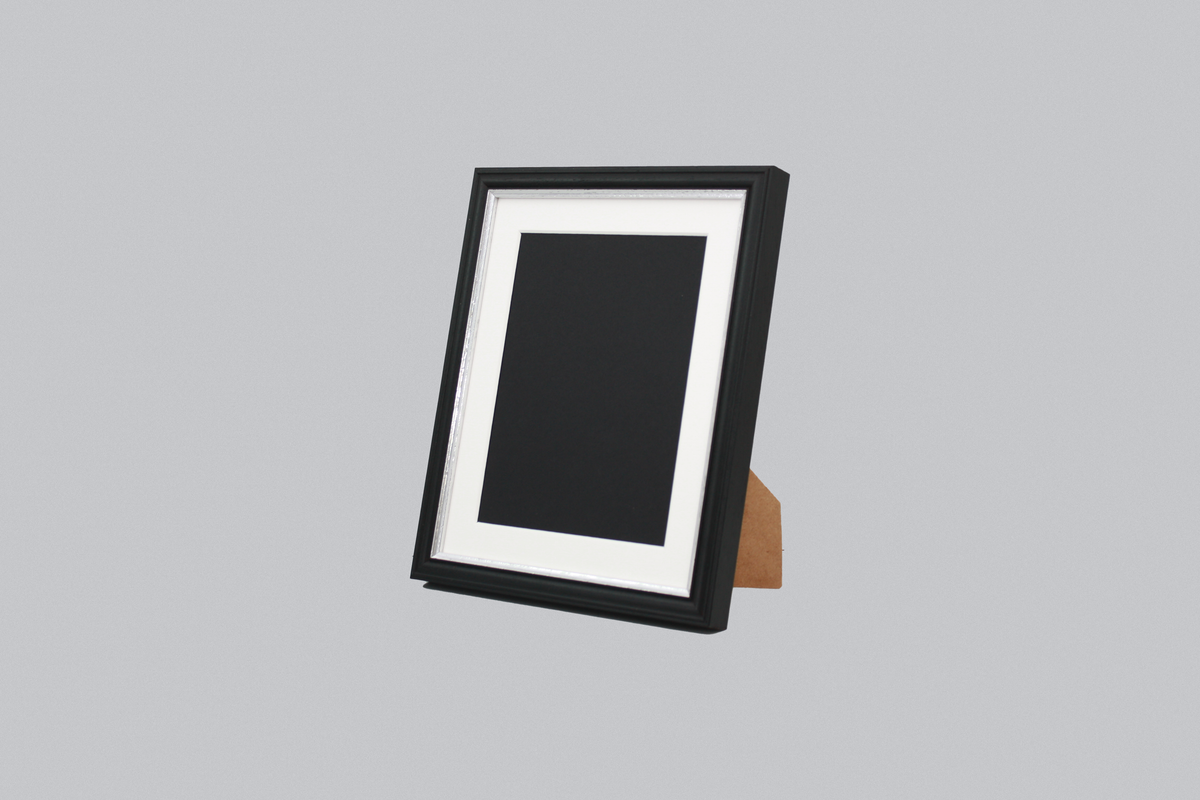 Black with Silver Trim - Traditional Style Wooden Photo Frames - Stand or Hang. - PhotoFramesandMore - Wooden Picture Frames