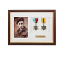 Personalised Military Medal display Frame for Two Medals and a 6x4" Photograph. Traditional Range. - PhotoFramesandMore - Wooden Picture Frames