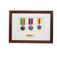 Personalised Military Medal display Frame for Three Medals. Traditional Range. - PhotoFramesandMore - Wooden Picture Frames