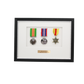 Personalised Military Medal display Frame for Three Medals. Traditional Range. - PhotoFramesandMore - Wooden Picture Frames