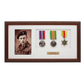 Personalised Military Medal display Frame for Three Medals and a 6x4" Photograph. Traditional Range. - PhotoFramesandMore - Wooden Picture Frames