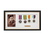 Personalised Military Medal display Frame for Four Medals and a 6x4" Photograph. Traditional Range. - PhotoFramesandMore - Wooden Picture Frames