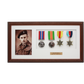Personalised Military Medal display Frame for Four Medals and a 6x4" Photograph. Traditional Range. - PhotoFramesandMore - Wooden Picture Frames