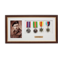 Personalised Military Medal display Frame for Four Medals and a 6x4" Photograph. Traditional Range. - PhotoFramesandMore - Wooden Picture Frames