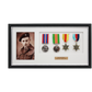 Personalised Military Medal display Frame for Four Medals and a 6x4" Photograph. Traditional Range. - PhotoFramesandMore - Wooden Picture Frames