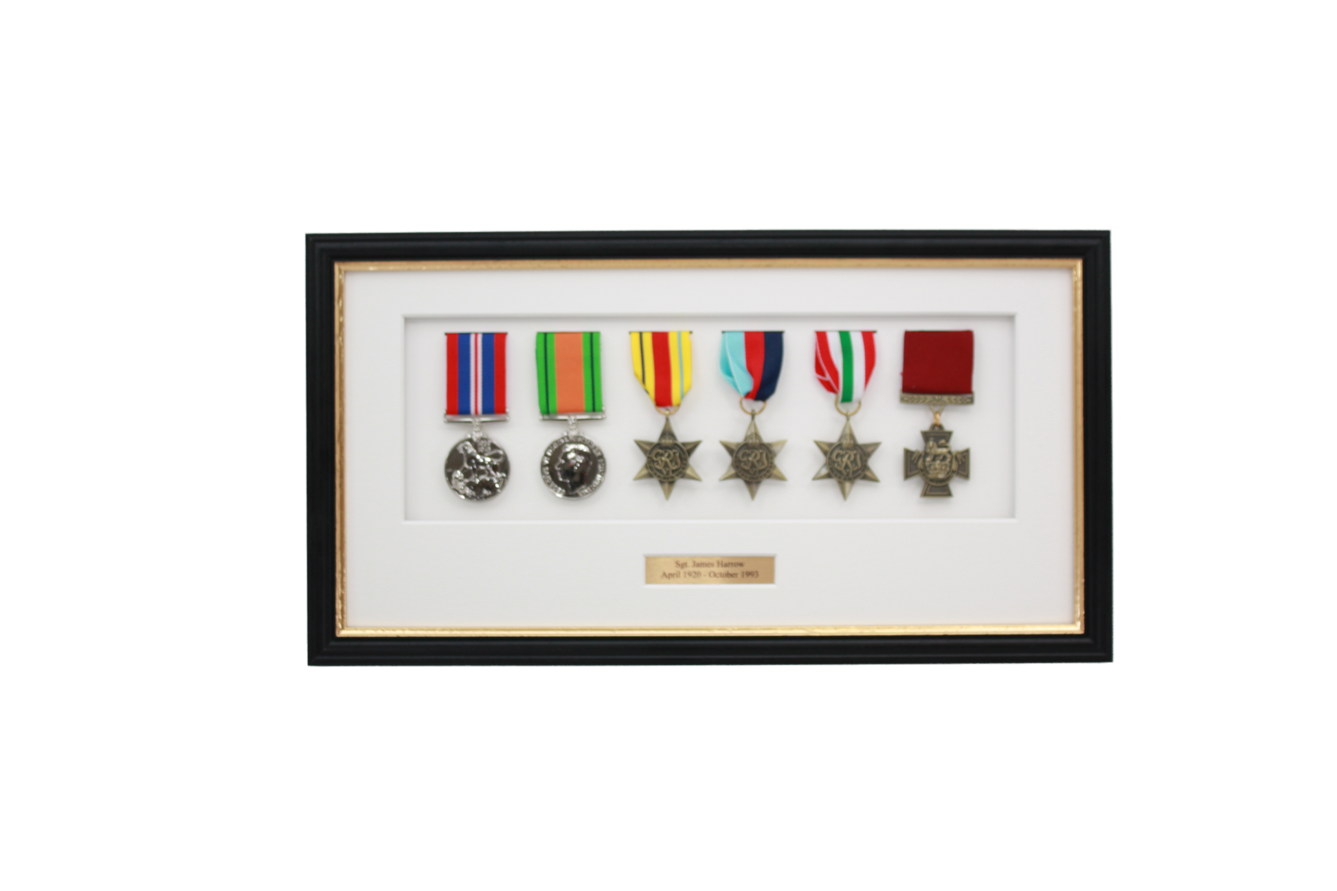 Personalised Military Medal display Frame for Six Medals. Traditional Range. - PhotoFramesandMore - Wooden Picture Frames