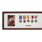Personalised Military Medal display Frame for Five Medals and one 6x4" Photograph. Traditional Range. - PhotoFramesandMore - Wooden Picture Frames
