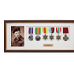 Personalised Military Medal display Frame for Six Medals and one 6x4" Photograph. Traditional Range - PhotoFramesandMore - Wooden Picture Frames