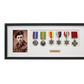 Personalised Military Medal display Frame for Six Medals and one 6x4" Photograph. Traditional Range - PhotoFramesandMore - Wooden Picture Frames