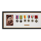 Personalised Military Medal display Frame for Six Medals and one 6x4" Photograph. Traditional Range - PhotoFramesandMore - Wooden Picture Frames