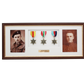 Personalised Military Medal display Frame for Three Medals and two 6x4" Photographs. Traditional Range. - PhotoFramesandMore - Wooden Picture Frames