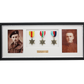 Personalised Military Medal display Frame for Three Medals and two 6x4" Photographs. Traditional Range. - PhotoFramesandMore - Wooden Picture Frames