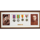 Personalised Military Medal display Frame for Four Medals and two 6x4" Photographs. Traditional Range. - PhotoFramesandMore - Wooden Picture Frames