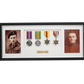 Personalised Military Medal display Frame for Four Medals and two 6x4" Photographs. Traditional Range. - PhotoFramesandMore - Wooden Picture Frames
