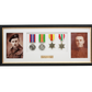 Personalised Military Medal display Frame for Four Medals and two 6x4" Photographs. Traditional Range. - PhotoFramesandMore - Wooden Picture Frames