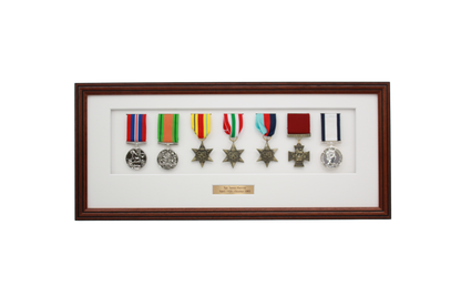 Personalised Military Medal display Frame for Seven Medals. Traditional Range. - PhotoFramesandMore - Wooden Picture Frames
