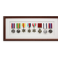 Military Medal display Frame for Eight Medals. Traditional Range.