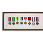 Military Medal display Frame for Eight Medals. Traditional Range.