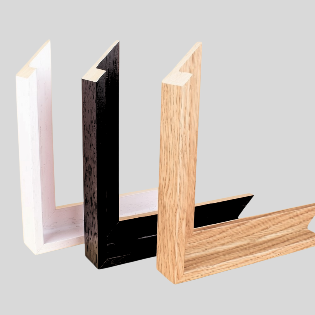 Canvas Tray Frames Multipacks  | Floating Frame | Wooden Frame for 22mm Stretched Canvas | Black White Oak | Artist Bulk Pack