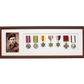 Military Medal display Frame for Seven Medals and one 6x4" Photo. Traditional Range.