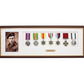 Personalised Military Medal display Frame for Seven Medals and one 6x4" Photo. Traditional Range.