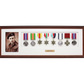 Personalised Military Medal display Frame for Eight Medals and one 6x4" Photo. Traditional Range.