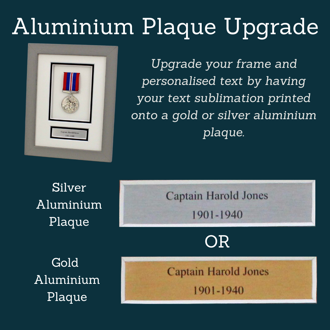 Personalised Military and Service Medal display Frame for Two Medals and a 6x4" Photograph. A4. Handmade. War Medals. WW1. WW2. - PhotoFramesandMore - Wooden Picture Frames