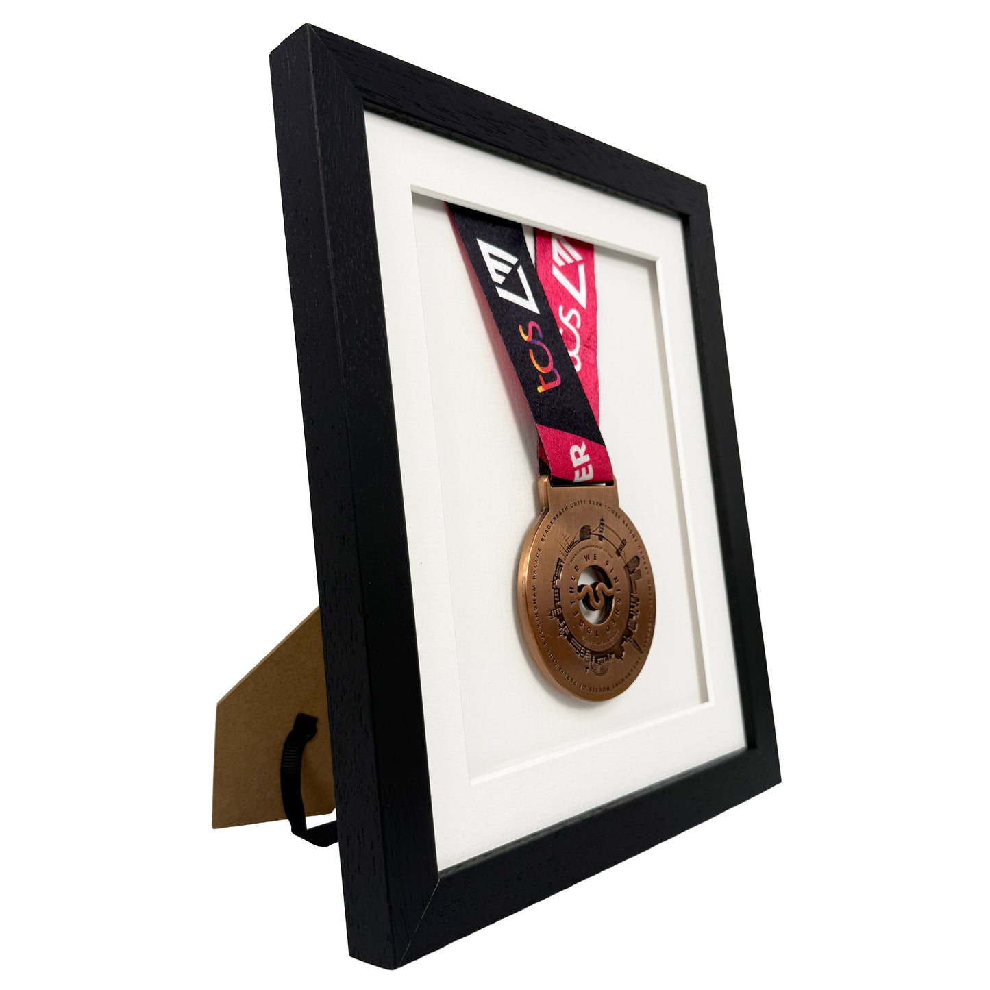 Marathon Medal Frame | Stand or Hang | Black or Oak | Wooden | Made in UK