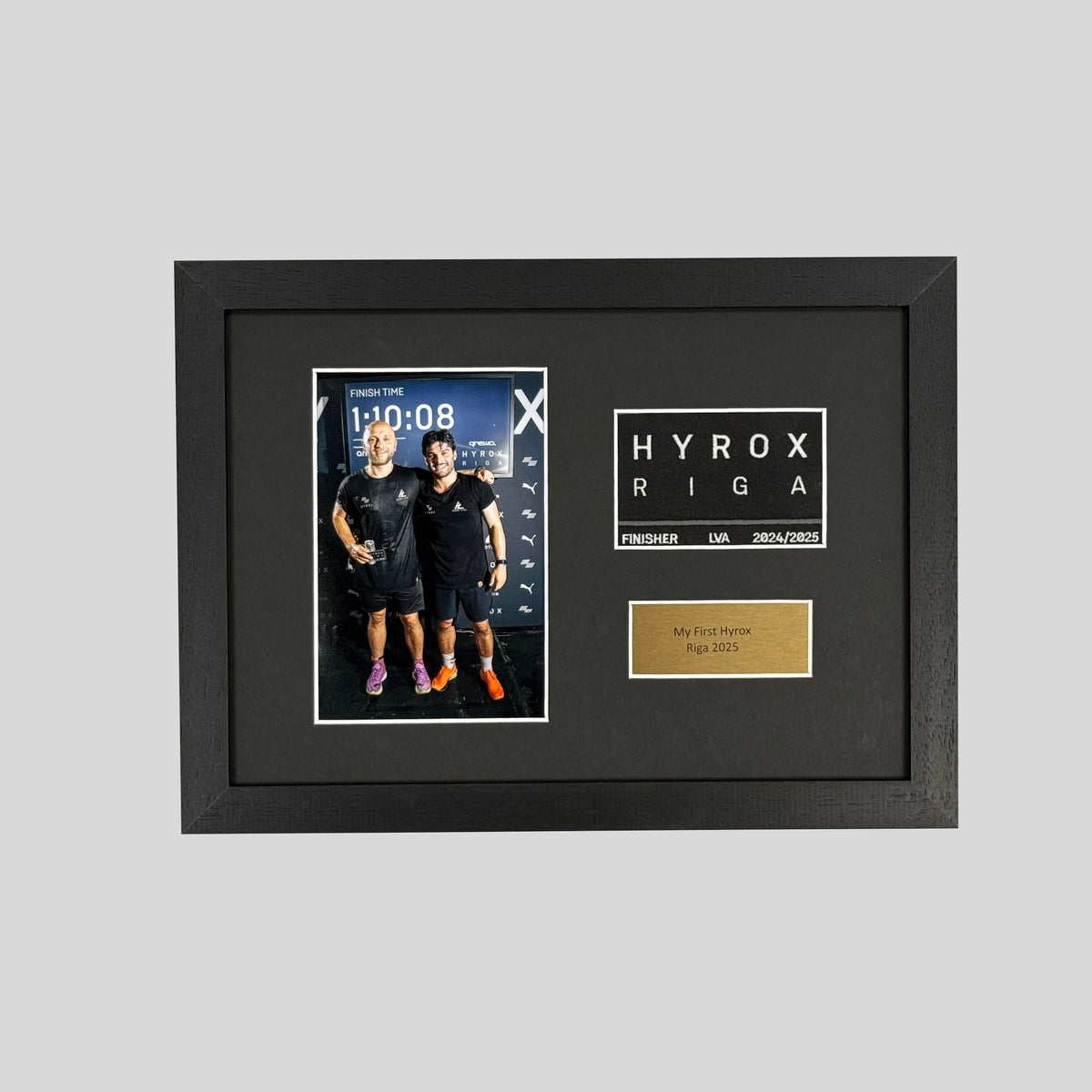 Personalised Hyrox Patch & Photo Display Frame | A4 Frame | Wooden Frame |