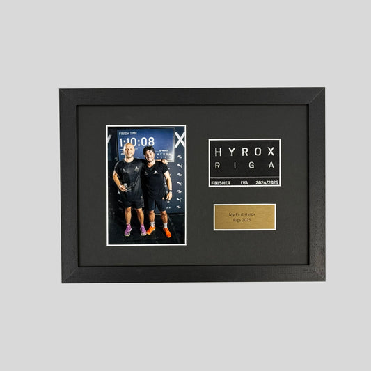 Personalised Hyrox Patch & Photo Display Frame | A4 Frame | Wooden Frame |
