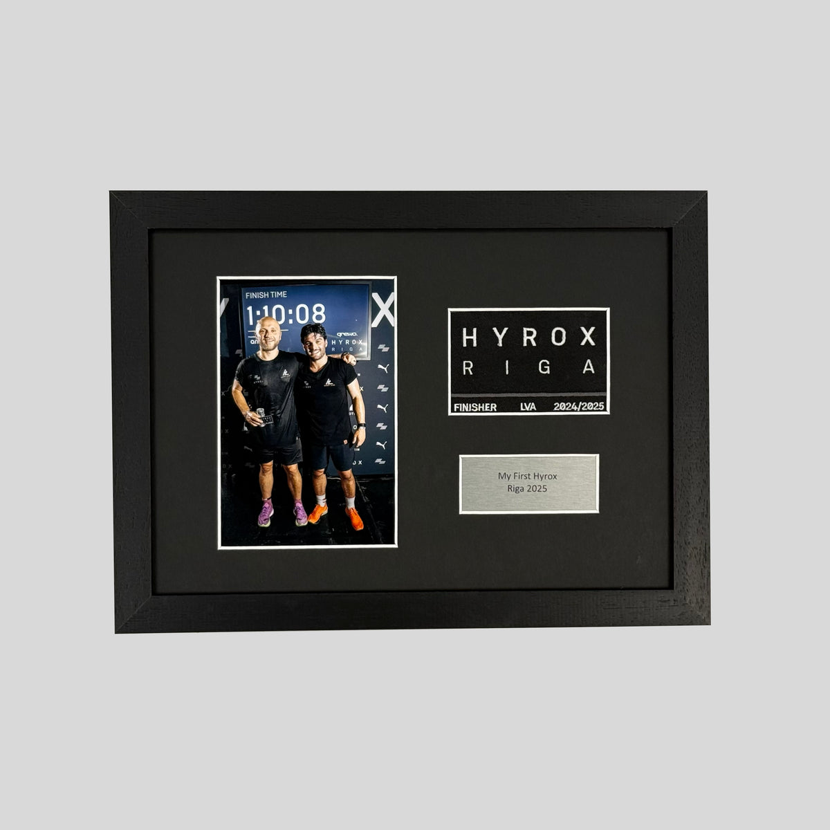 Personalised Hyrox Patch & Photo Display Frame | A4 Frame | Wooden Frame |