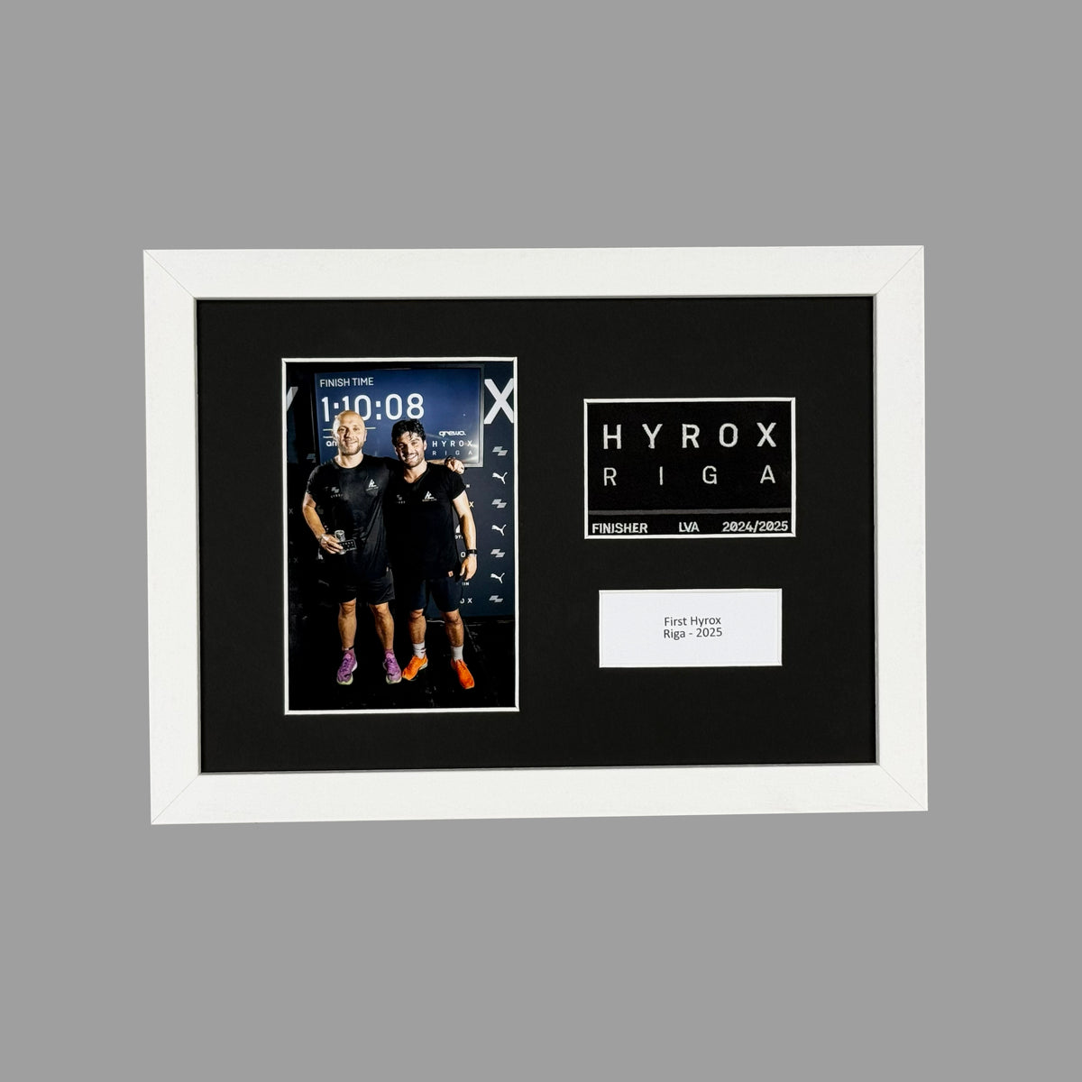 Personalised Hyrox Patch & Photo Display Frame | A4 Frame | Wooden Frame |