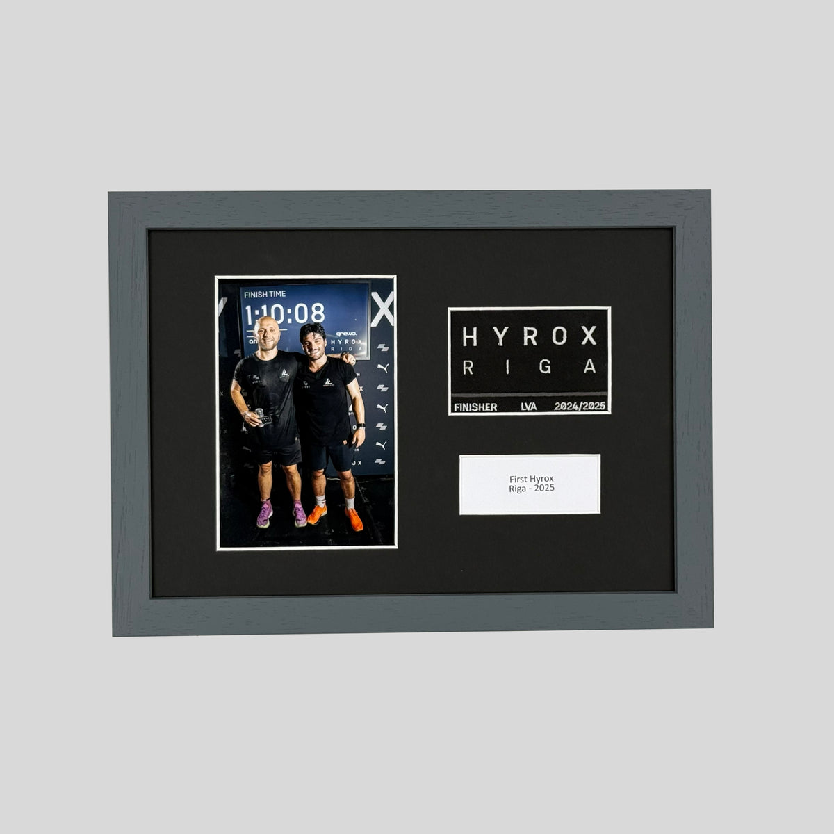 Personalised Hyrox Patch & Photo Display Frame | A4 Frame | Wooden Frame |