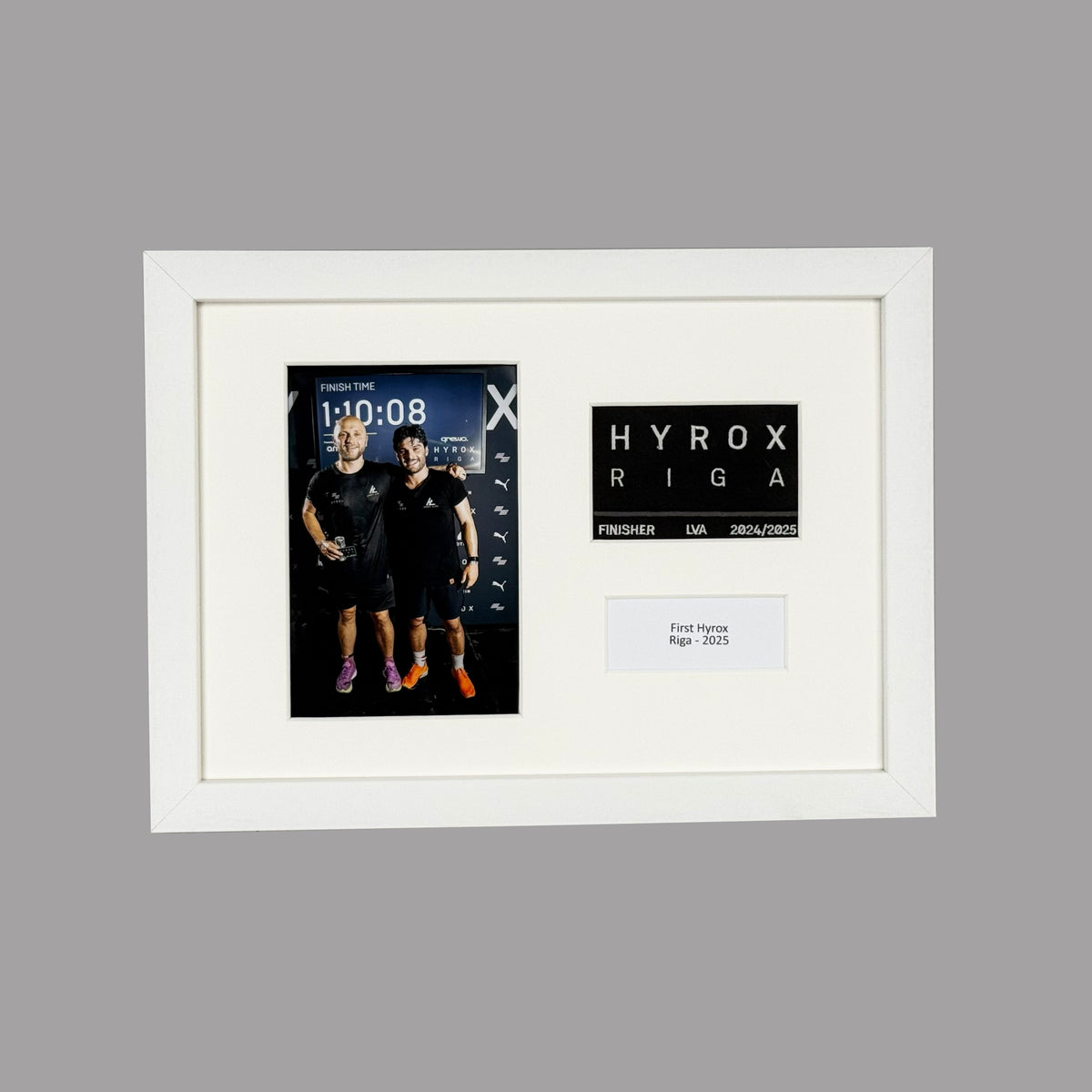 Personalised Hyrox Patch & Photo Display Frame | A4 Frame | Wooden Frame |