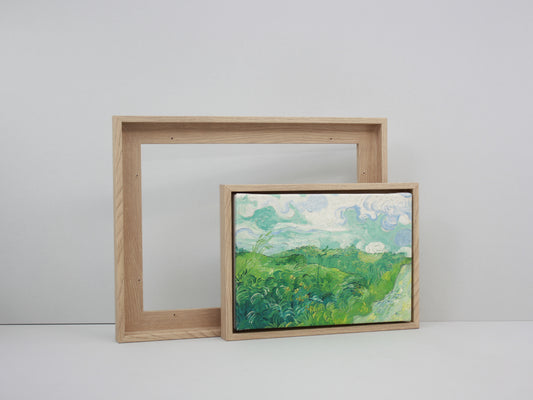 Oak Colour Wooden Tray Frames. 22mm Deep. Standard Size. Floating Effect Frames for Canvas - PhotoFramesandMore - Wooden Picture Frames