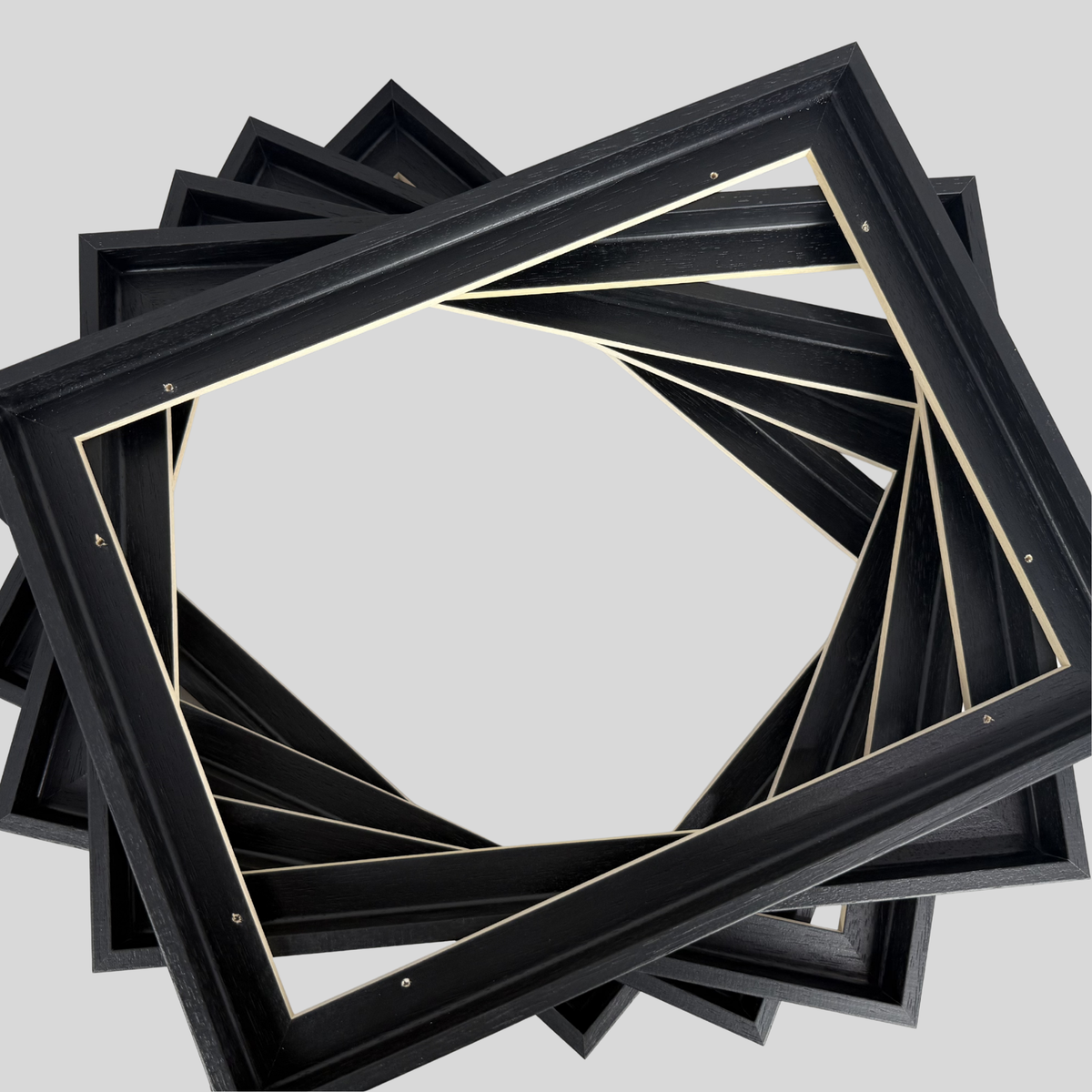Canvas Tray Frames Multipacks  | Floating Frame | Wooden Frame for 22mm Stretched Canvas | Black White Oak | Artist Bulk Pack