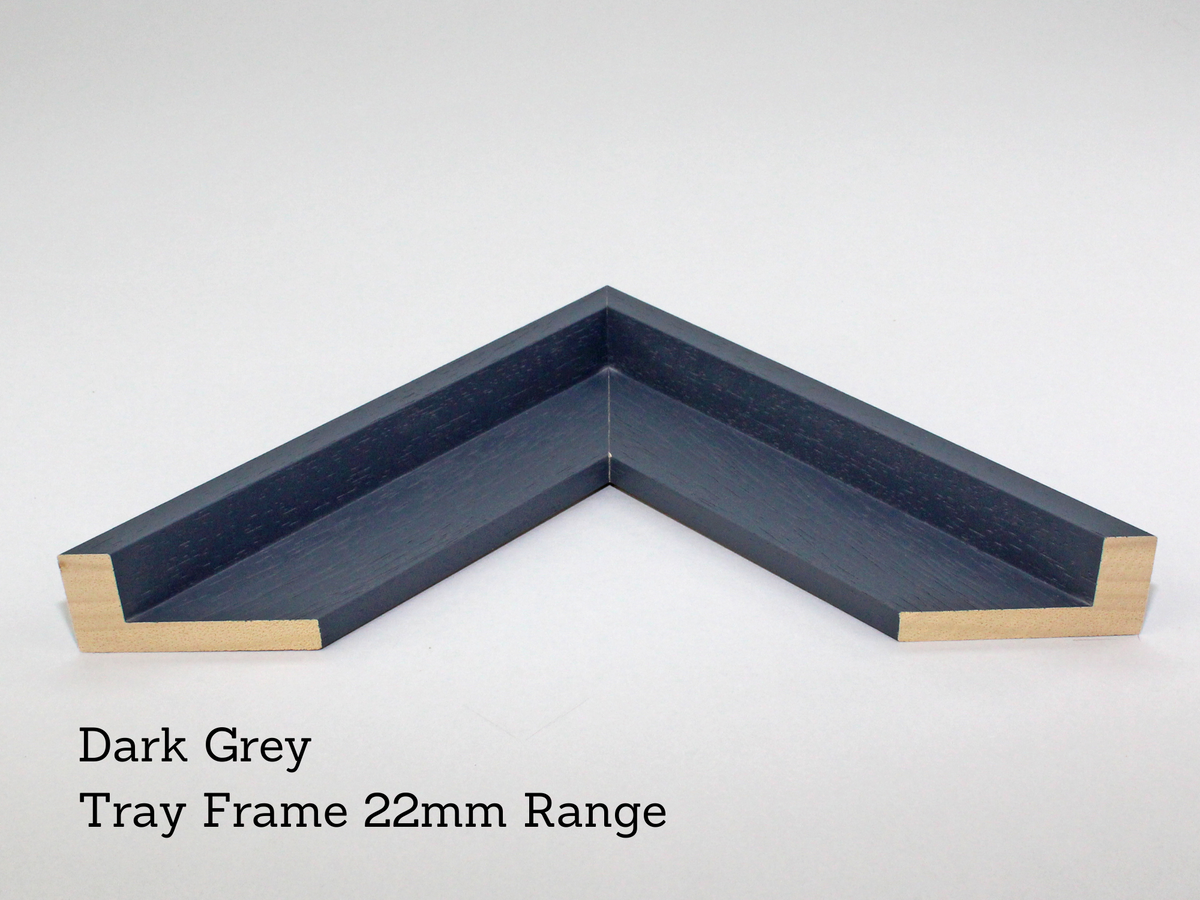 Dark Grey - Wooden Tray Frames. 22mm Deep. Standard Size. Floating Effect Frames for Canvases. - PhotoFramesandMore - Wooden Picture Frames