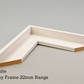 White Wooden Tray Frames. 22mm Deep. Standard Size. Floating Effect Frames for Canvases. - PhotoFramesandMore - Wooden Picture Frames
