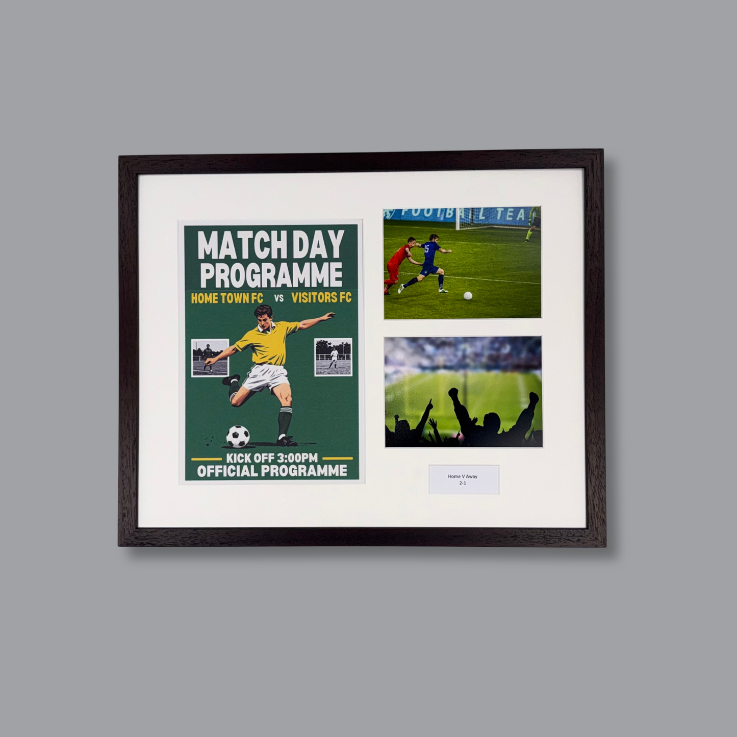 Personalised A4 Sports Programme Frame with Two 5x7” Photo Slots | For Football, Rugby & More