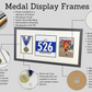 Medal Display frame for One Medal and Two 5x7" Photos. 25x50cm. - PhotoFramesandMore - Wooden Picture Frames