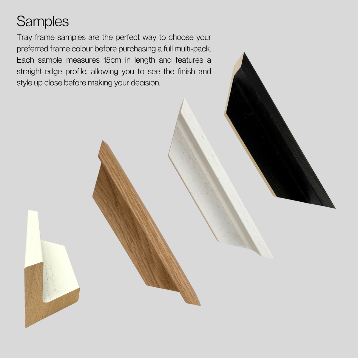 Canvas Tray Frames Multipacks  | Floating Frame | Wooden Frame for 22mm Stretched Canvas | Black White Oak | Artist Bulk Pack