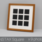 Instax Square Multi Aperture Wooden Photo Frame. Holds Nine 62mmx62mm sized Photos. 30x30cm. - PhotoFramesandMore - Wooden Picture Frames