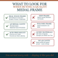 a comparison of different medal frames, highlighting their features and quality.