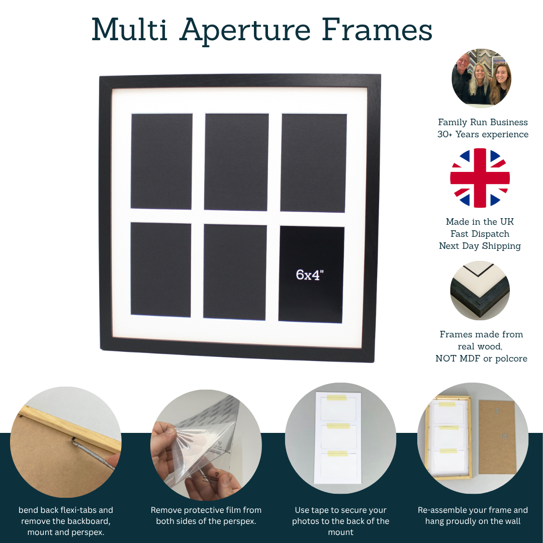 a picture frame with a picture of a person holding a piece of paper