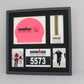 Medal display Frame with Apertures for Swim Cap, Running Bib, Medal and two Photos. 50x50cm. Swimmers | Triathletes | Athletes - PhotoFramesandMore - Wooden Picture Frames