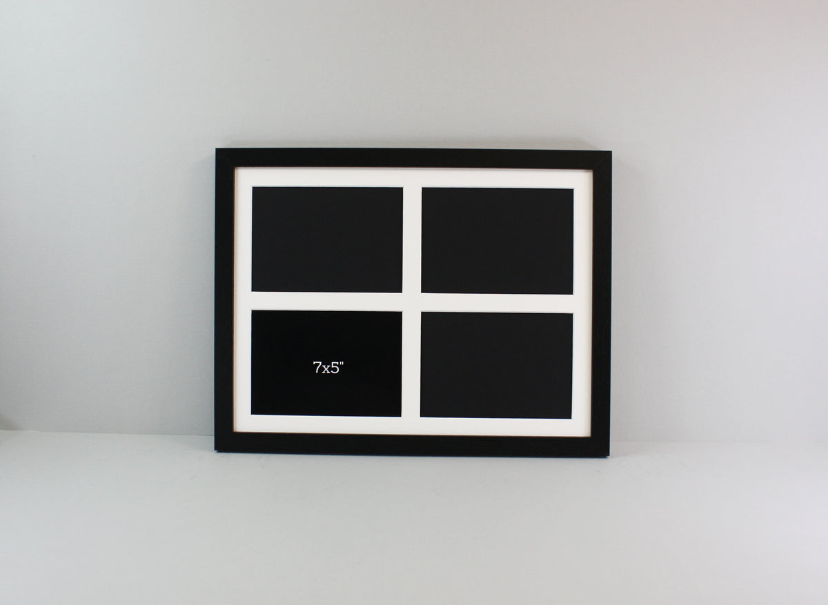 Suits Four 5x7" photos. 30x40cm. Wooden Multi Aperture Photo Frame.