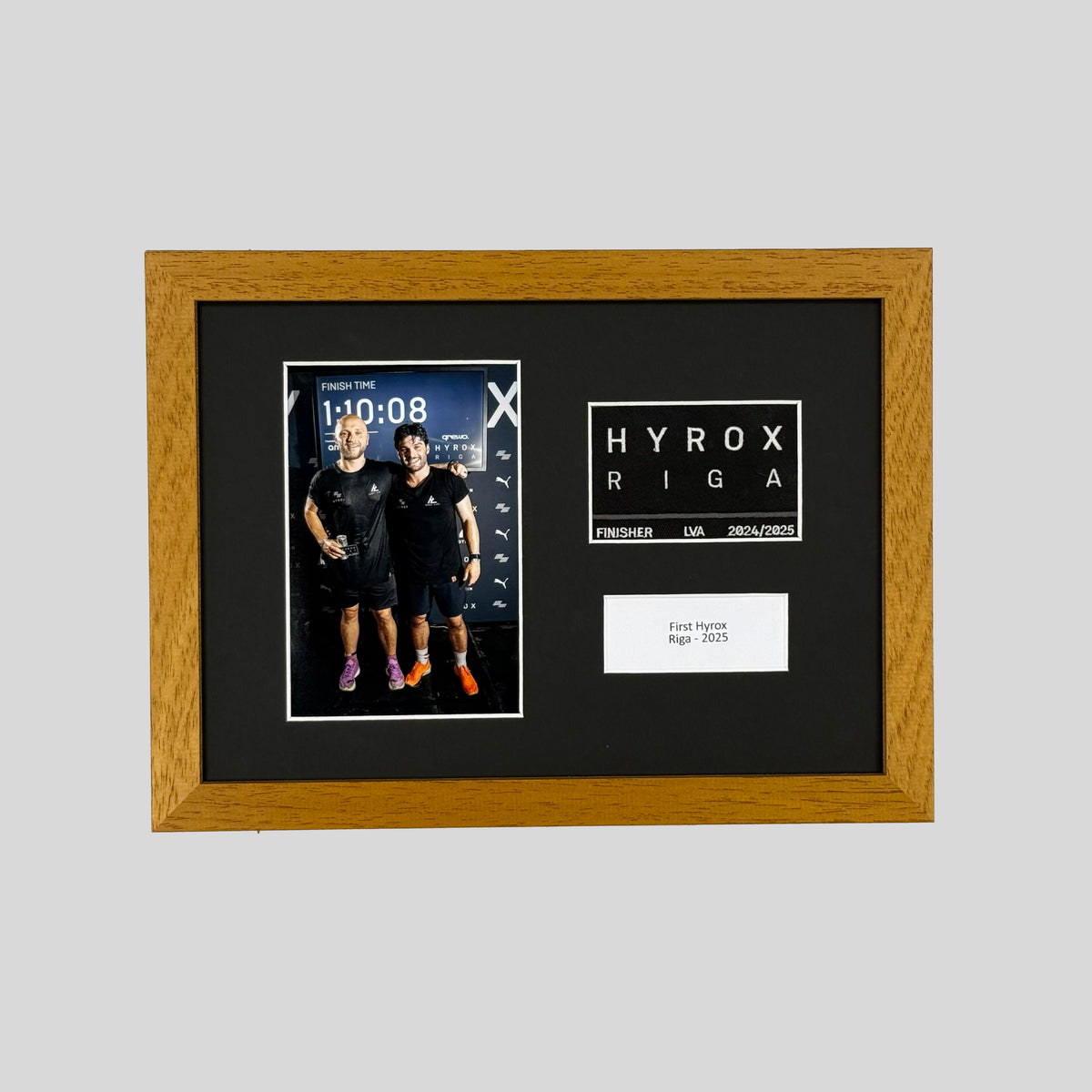 Personalised Hyrox Patch & Photo Display Frame | A4 Frame | Wooden Frame |