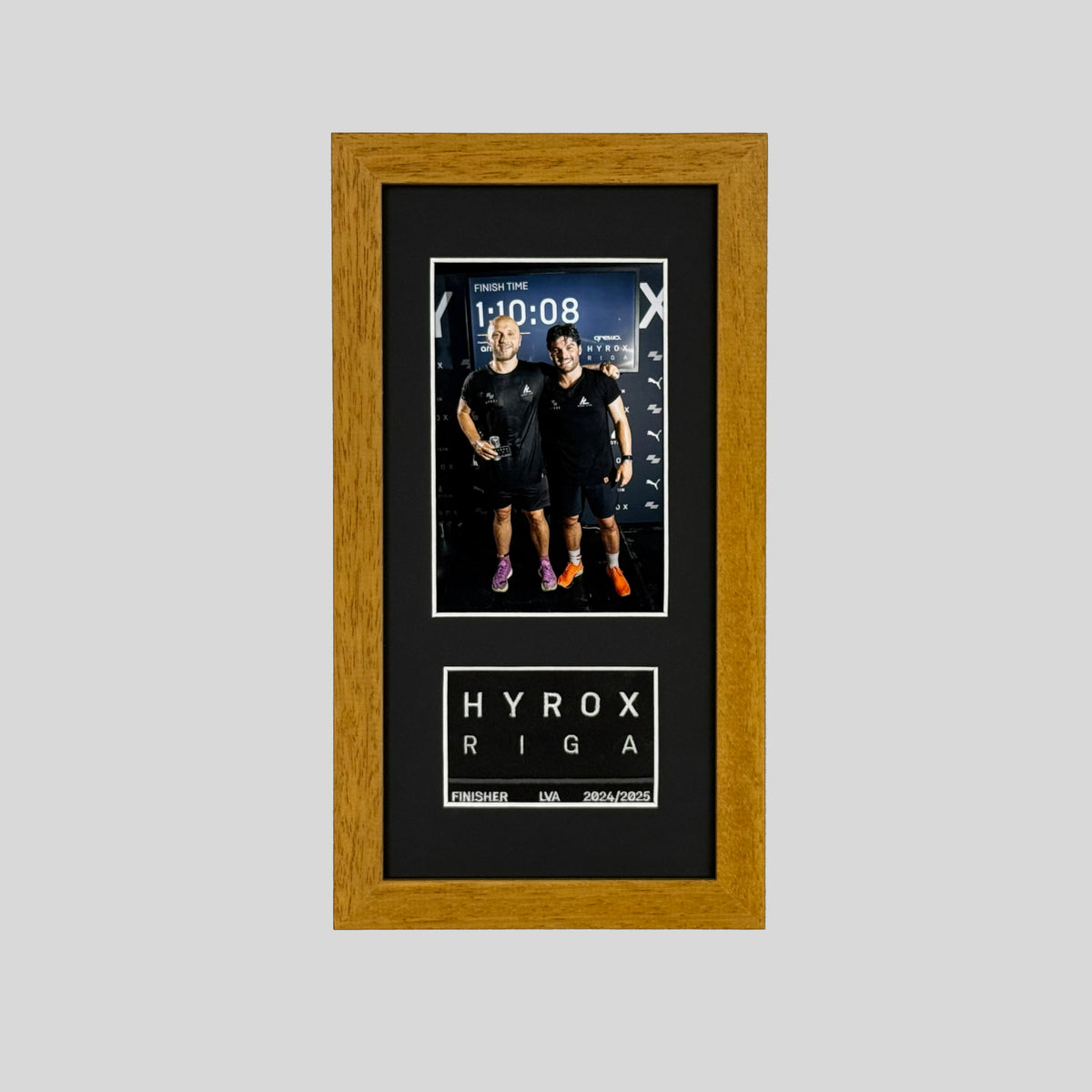 Hyrox Patch & Photo Display Frame | 15x30cm | Wooden Frame |