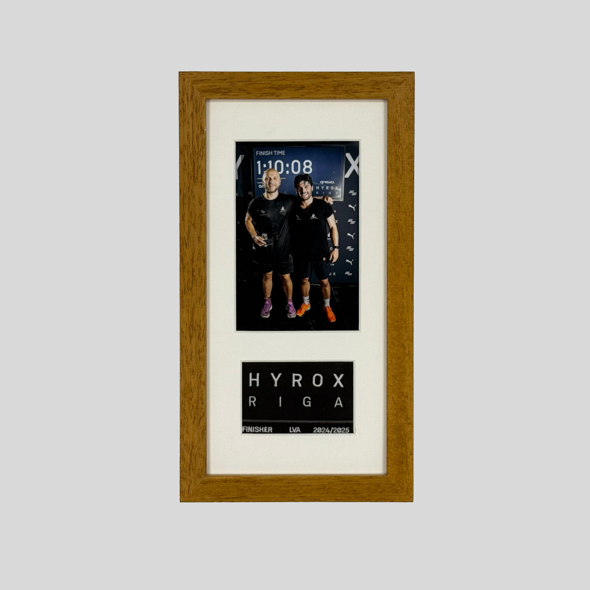 Hyrox Patch & Photo Display Frame | 15x30cm | Wooden Frame |