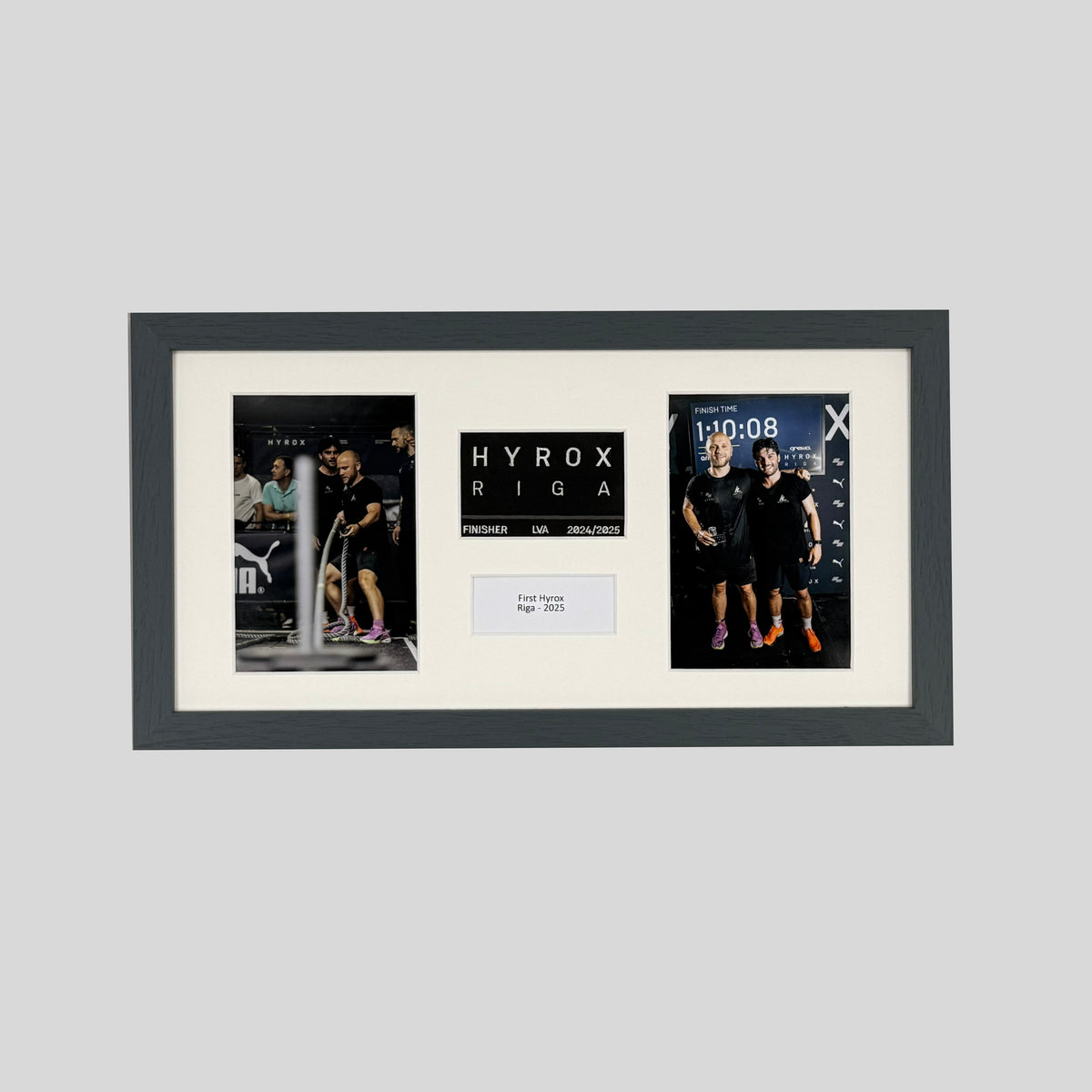 Personalised Hyrox Patch & Photo Display Frame | 20x40cm Frame | Wooden Frame |
